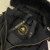 Moose Knuckles Men’s Black & Gold Double Zip Up Stagg Bomber Jacket