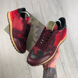 Valentino Men’s Red / Maroon Camo Rockrunner Trainers