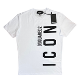 Dsquared2 Men’s White ‘ICON’ Logo Short-sleeve T-shirt