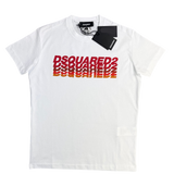 Dsquared2 Men’s White T-shirt Red / Orange Logo
