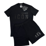 Dsquared2 Men’s Black Gel ‘ICON’ T-shirt & Short Set