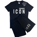 Dsquared2 Men’s Black ICON T-shirt & Short Set